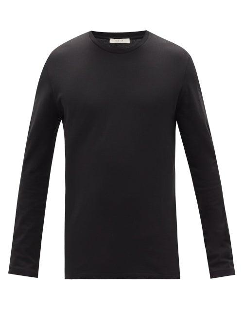 Matchesfashion.com The Row - Leon Cotton-jersey Long-sleeved T-shirt - Mens - Black