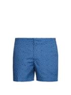 Matchesfashion.com Frescobol Carioca - Angra Geometric Print Swim Shorts - Mens - Navy