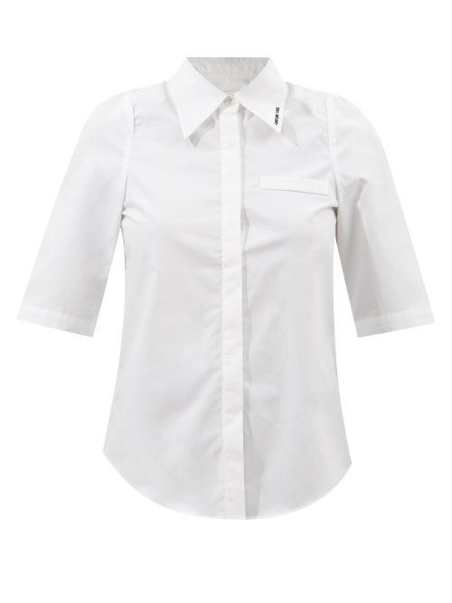 Shushu/tong - Logo-print Cotton-poplin Shirt - Womens - White
