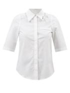Shushu/tong - Logo-print Cotton-poplin Shirt - Womens - White