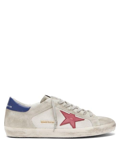 Matchesfashion.com Golden Goose - Superstar Suede Trainers - Mens - Grey White