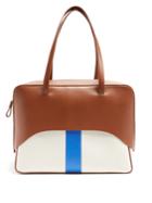 Tibi Papa Leather And Canvas Tote