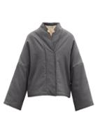 Matchesfashion.com By Walid - Cassie Pinstriped Floral-embroidered Silk Jacket - Womens - Black Pink