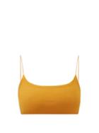 Matchesfashion.com Jade Swim - Micro Muse Terry Bikini Top - Womens - Dark Yellow