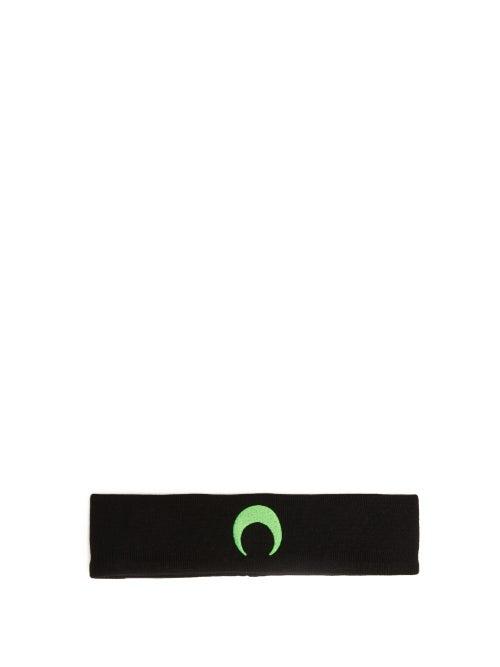 Matchesfashion.com Marine Serre - Crescent Moon Cotton Blend Headband - Womens - Black