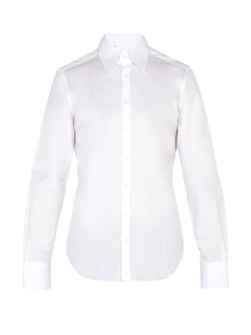 Thom Sweeney Long Point-collar Cotton Shirt
