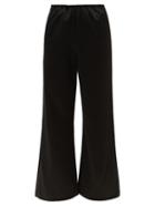 Totme - High-rise Wide-leg Satin Trousers - Womens - Black