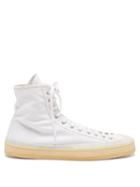 Matchesfashion.com Lemaire - Crepe-sole Canvas High-top Trainers - Mens - White