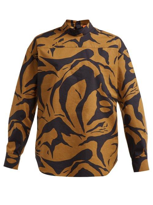 Matchesfashion.com Colville - Camouflage Print Cotton Lace Up Shirt - Womens - Black Multi