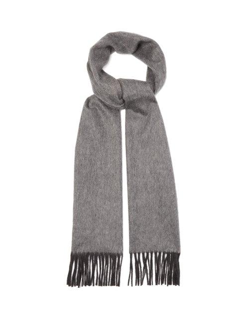 Matchesfashion.com Begg & Co. - Arran Fringed Two Tone Cashmere Scarf - Mens - Grey