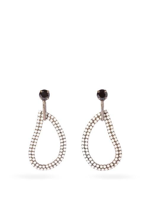 Matchesfashion.com Zeus + Dione - X Ileana Makri Lachouri Crystal Drop Earrings - Womens - White