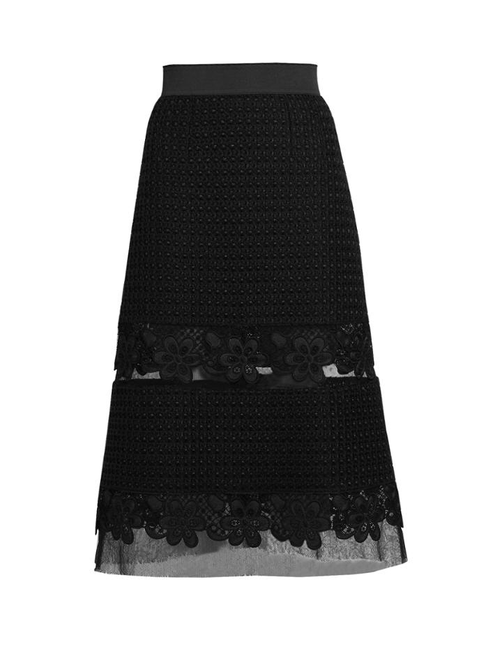 Dolce & Gabbana Sheer-insert Lace Midi Skirt
