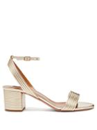 Matchesfashion.com Aquazzura - Sundance 50 Leather Platform Sandals - Womens - Light Gold