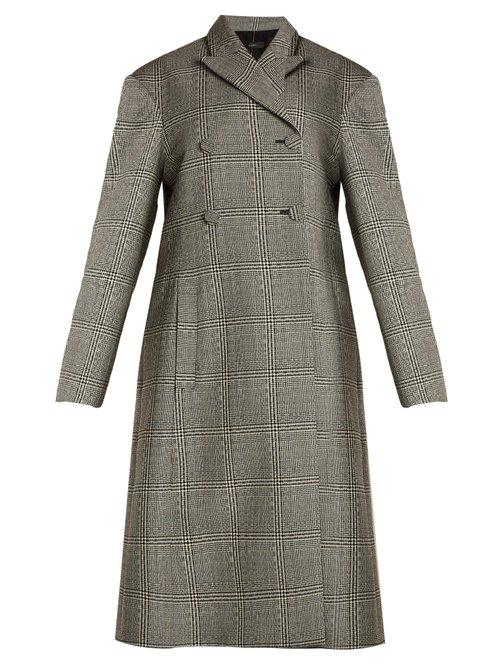 Matchesfashion.com Ellery - Bel Air Checked Double Breasted Wool Coat - Womens - Black White