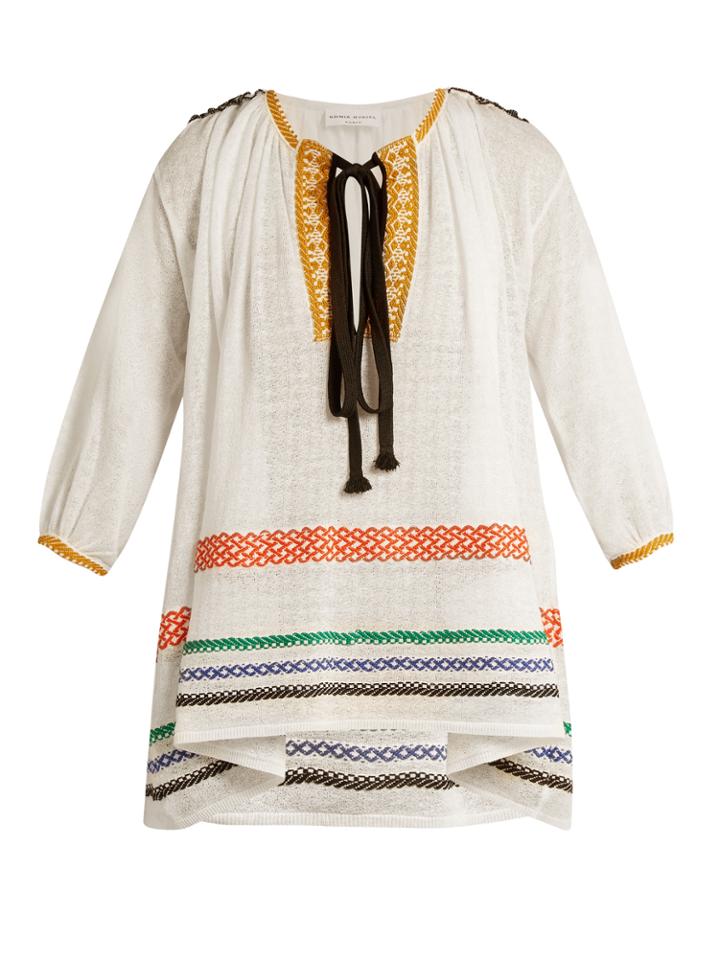 Sonia Rykiel Braided-panel Voile-knit Top