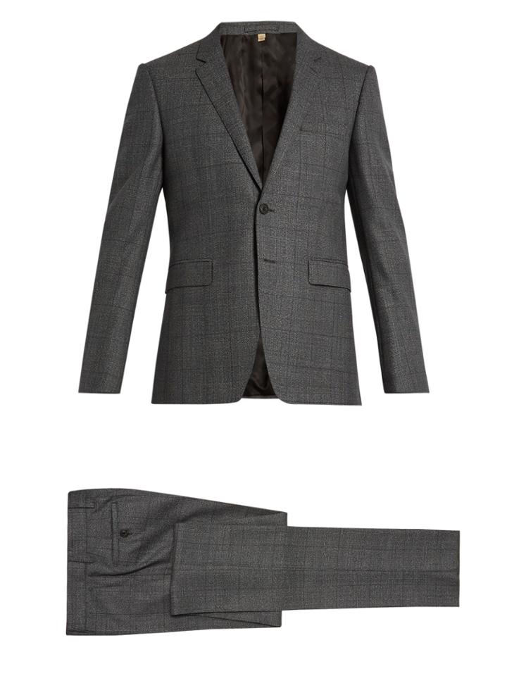 Burberry Checked Notch-lapel Wool Suit