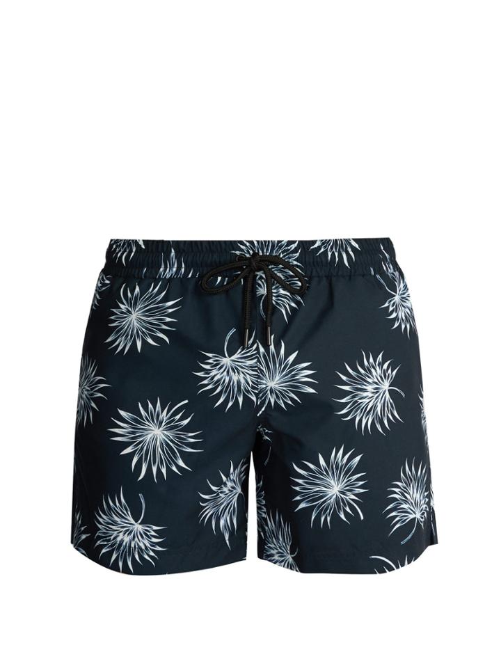 Commas Fan Leaf-print Shorts
