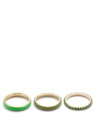 Fry Powers - Green Grass Tsavorite, Enamel & 14kt Gold Rings - Womens - Green Multi