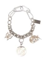 Chopova Lowena - Mother-of-pearl Charm Stainless Steel Necklace - Womens - Silver Multi
