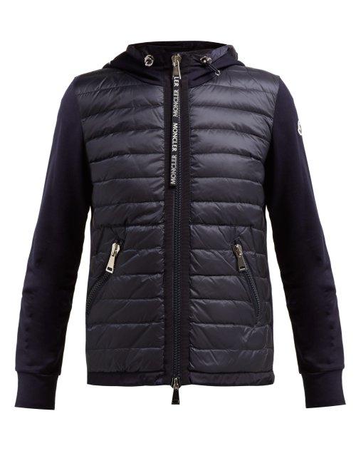 Matchesfashion.com Moncler - Quilted Down And Cotton Jersey Jacket - Womens - Navy