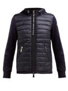 Matchesfashion.com Moncler - Quilted Down And Cotton Jersey Jacket - Womens - Navy
