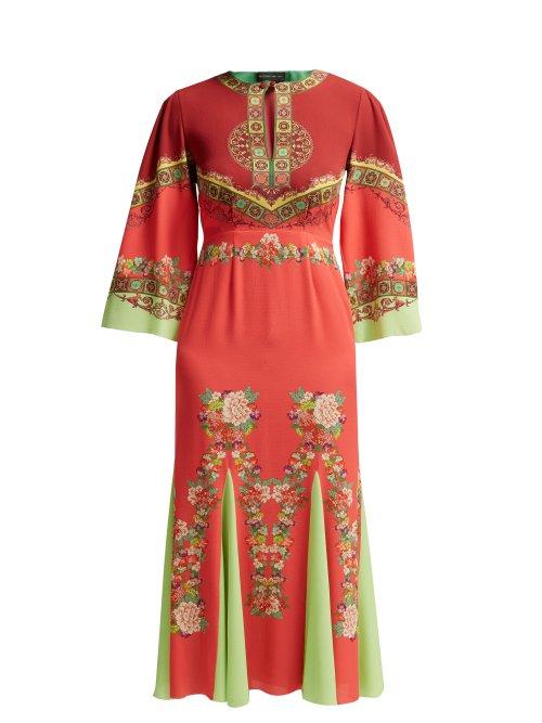 Matchesfashion.com Etro - Taico Printed Crepe Dress - Womens - Red Print