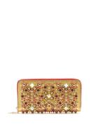 Matchesfashion.com Christian Louboutin - Panettone Embellished Zip Around Leather Wallet - Womens - Gold Multi
