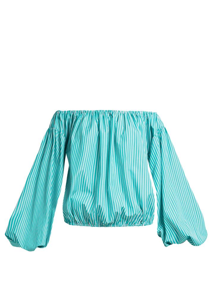 Caroline Constas Andros Off-the-shoulder Striped Top