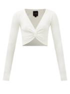 Le Ore - Rimini Twisted Recycled-jersey Long-sleeved Top - Womens - Ivory