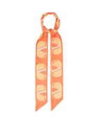 Valentino - V-logo Silk-twill Scarf - Womens - Orange