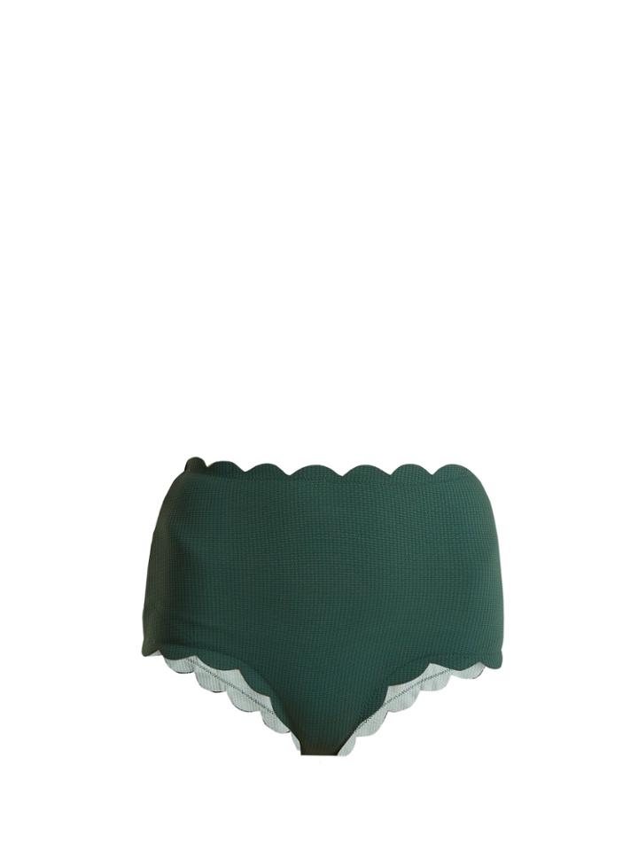 Marysia Swim Santa Monica Scallop-edged Bikini Briefs