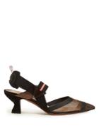 Fendi Logo-print Slingback Mesh Pumps
