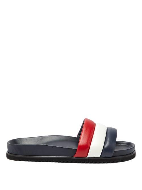 Matchesfashion.com Thom Browne - Tri Colour Quilted Satin Slides - Mens - Multi