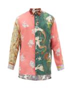 Matchesfashion.com Loewe Paula's Ibiza - Mermaid-print Patchwork Crepe Shirt - Mens - Multi