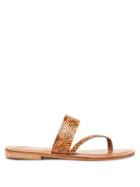 Matchesfashion.com Lvaro - Alberta Snakeskin Slides - Womens - Orange