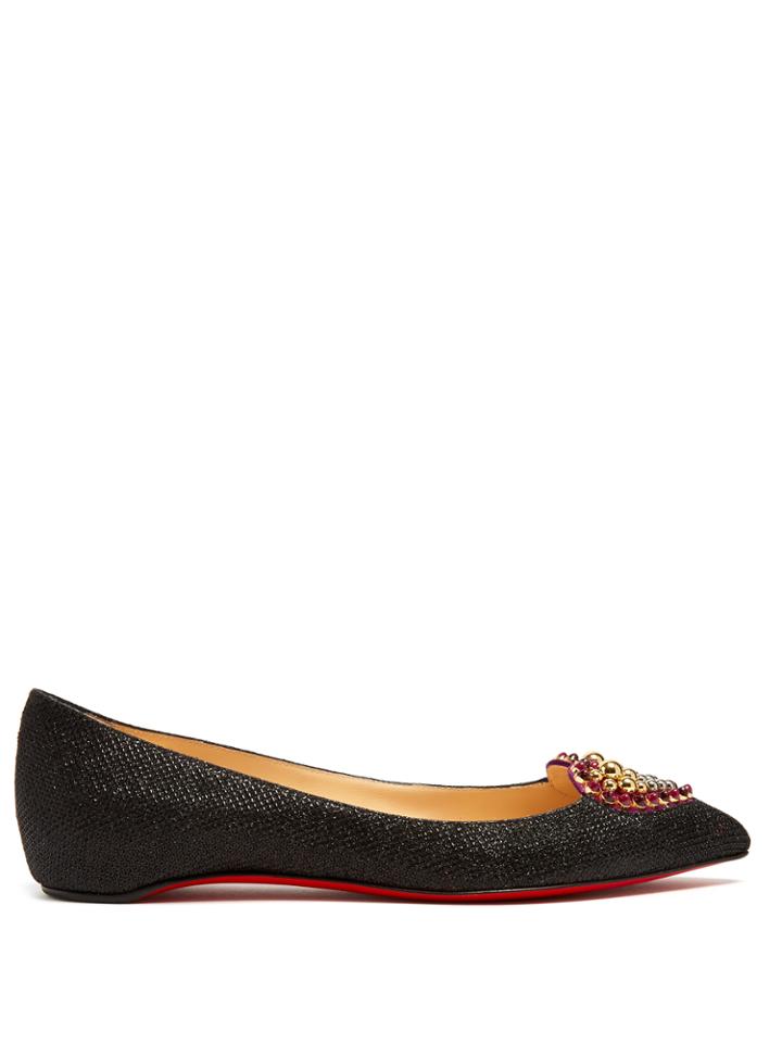 Christian Louboutin Coramia Heart-embellished Point-toe Flats