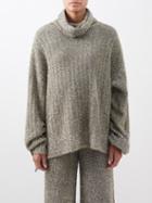 Joseph - Roll-neck Metallic-knit Sweater - Womens - Silver
