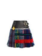 Matchesfashion.com Chopova Lowena - Tartan And Recycled Tapestry Skirt - Womens - Blue Multi