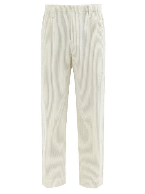 Homme Pliss Issey Miyake - Technical-pleated Trousers - Mens - Ivory