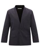 Matchesfashion.com Sasquatchfabrix - Layered Single-breasted Wool Jacket - Mens - Navy