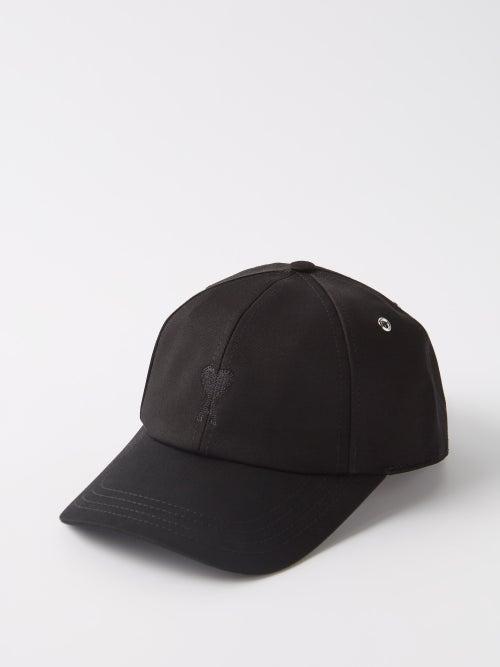 Ami - Ami De Caur-embroidered Cotton-twill Baseball Cap - Mens - Black