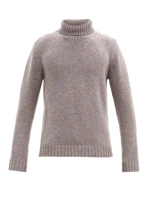 Matchesfashion.com Altea - Roll-neck Cashmere Sweater - Mens - Blue Multi