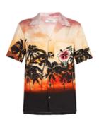 Valentino Embellished Sunset-print Cotton Shirt