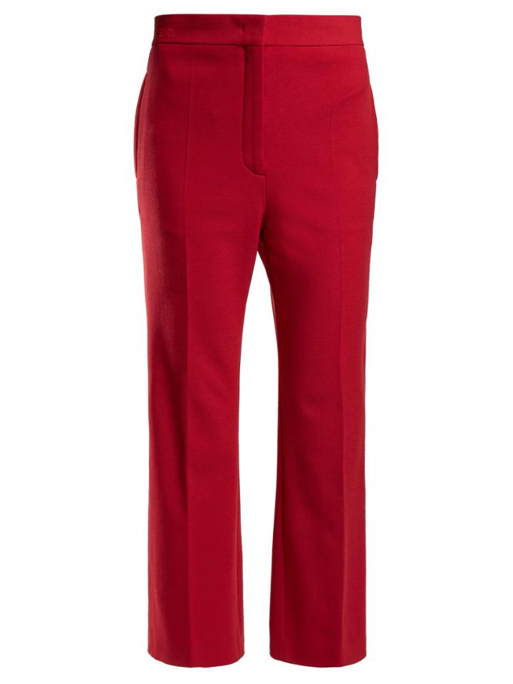 Fendi High-rise Stretch Wool-blend Trousers