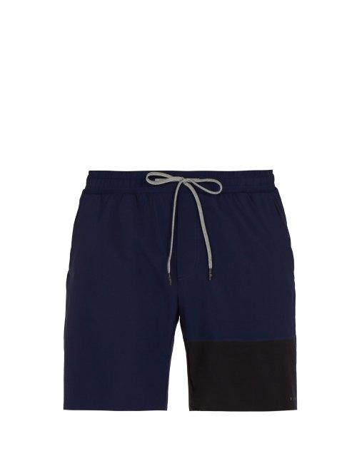 Matchesfashion.com Falke Ess - Contrast Panel Shorts - Mens - Navy Multi