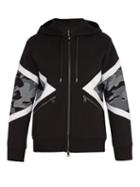 Matchesfashion.com Neil Barrett - Camouflage Hooded Sweatshirt - Mens - Black White