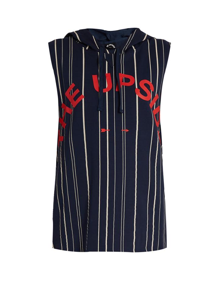 The Upside Recovery Pinstripe-jersey Hooded Sweatshirt