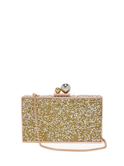 Matchesfashion.com Sophia Webster - Clara Crystal Embellished Box Clutch - Womens - Gold Multi