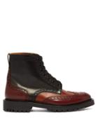 Matchesfashion.com Burberry - Barkeston Brogue Leather Boots - Mens - Brown