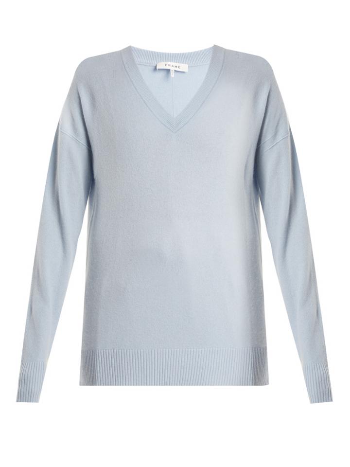 Frame Oversized V-neck Cashmere Sweater